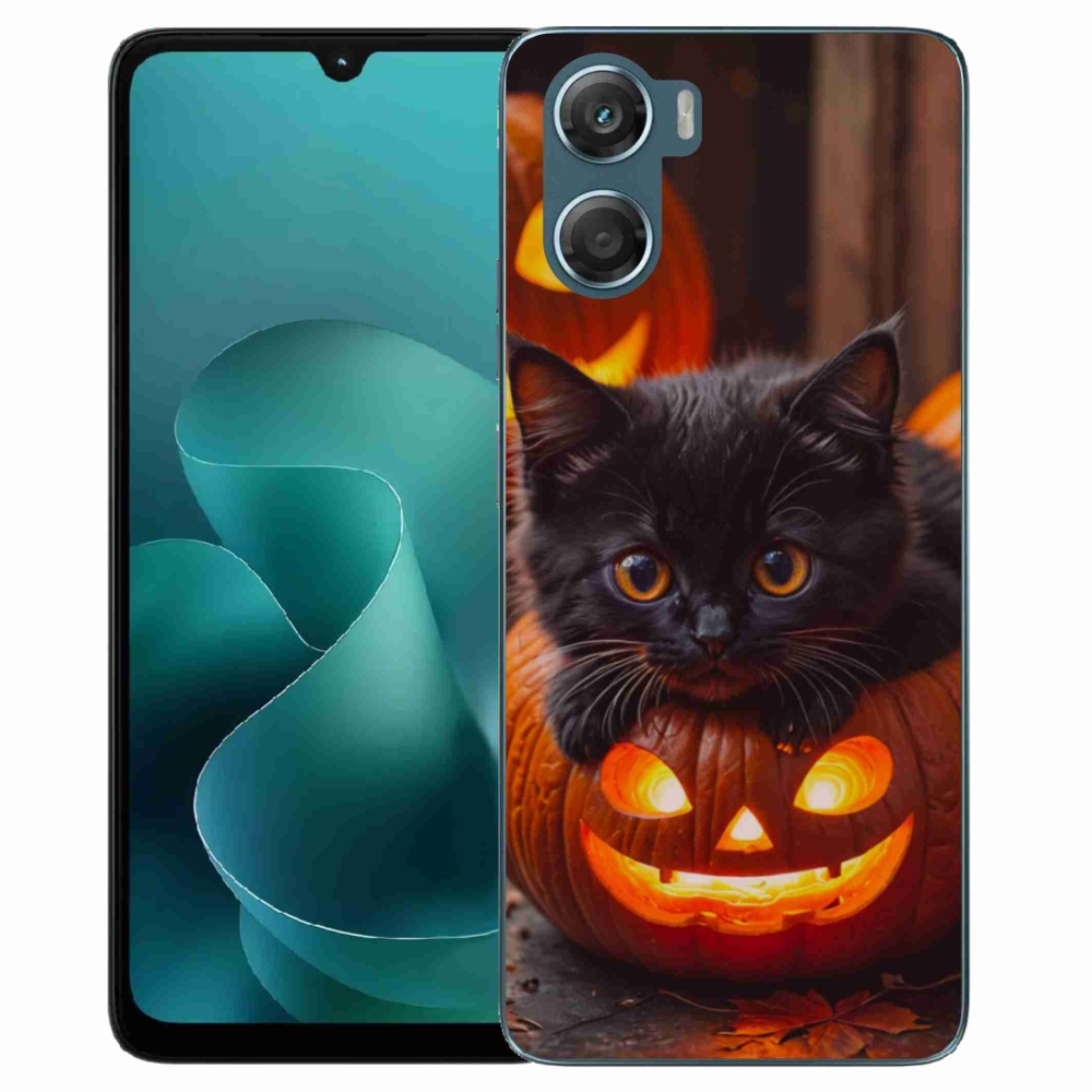 Gélový kryt mmCase na Motorola G06/G06 Power - mačiatko a tekvica