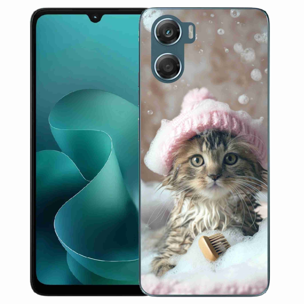 Gélový kryt mmCase na Motorola G06/G06 Power - mačiatko a kúpeľ