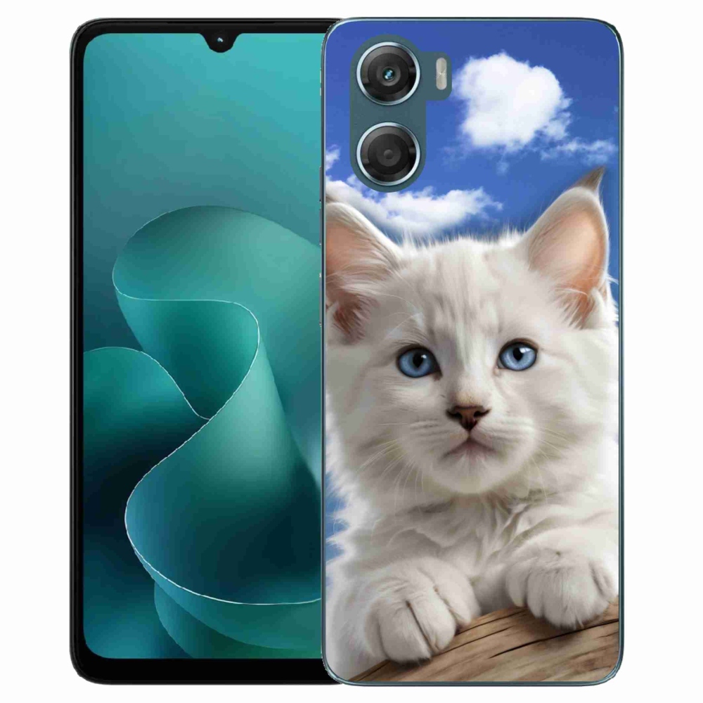 Gélový kryt mmCase na Motorola G06/G06 Power - mačiatko a oblaky
