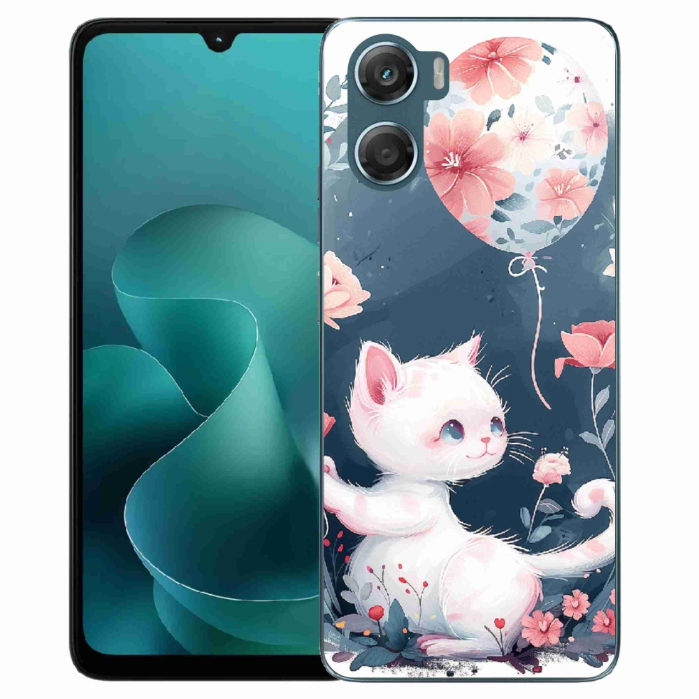 Gélový kryt mmCase na Motorola G06/G06 Power - mačiatko s balónikom