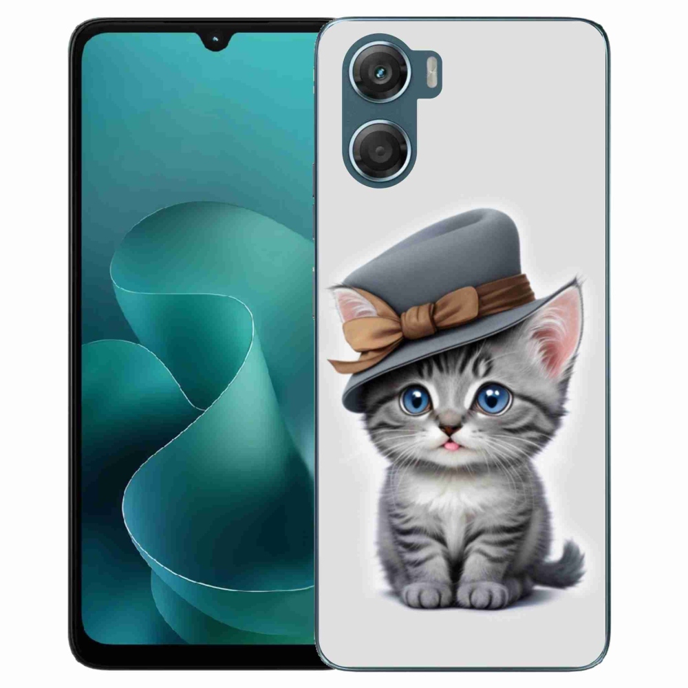 Gélový kryt mmCase na Motorola G06/G06 Power - mačiatko s klobúkom