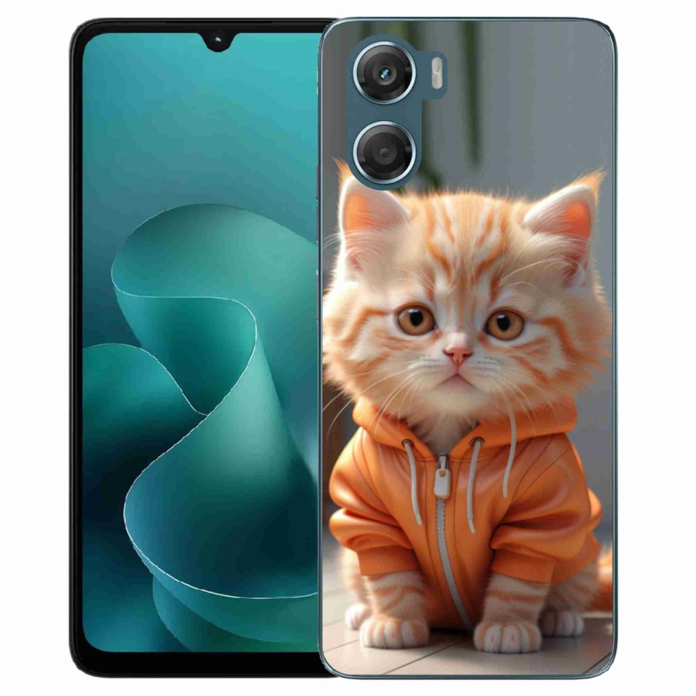Gélový kryt mmCase na Motorola G06/G06 Power - mačiatko v mikine