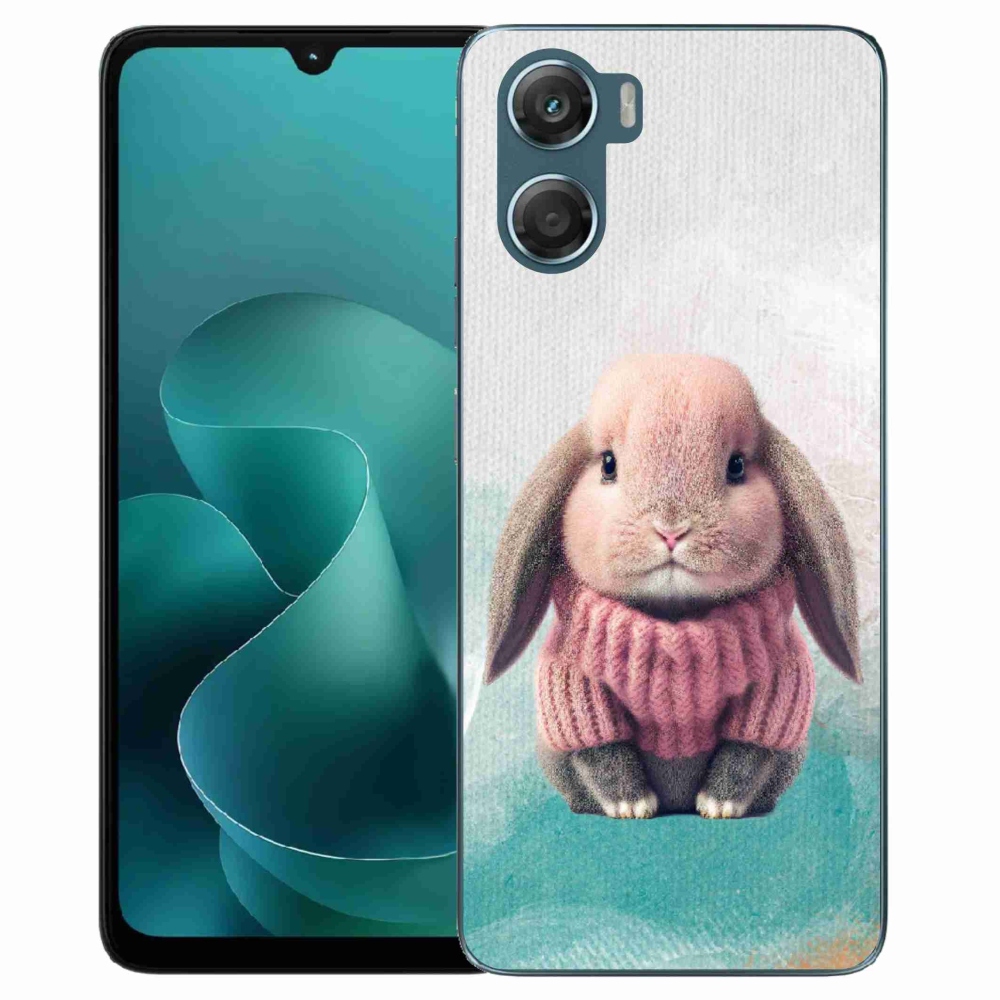 Gélový kryt mmCase na Motorola G06/G06 Power - zajačik vo svetri