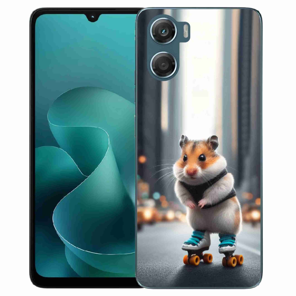 Gélový kryt mmCase na Motorola G06/G06 Power - škrečok na korčuliach