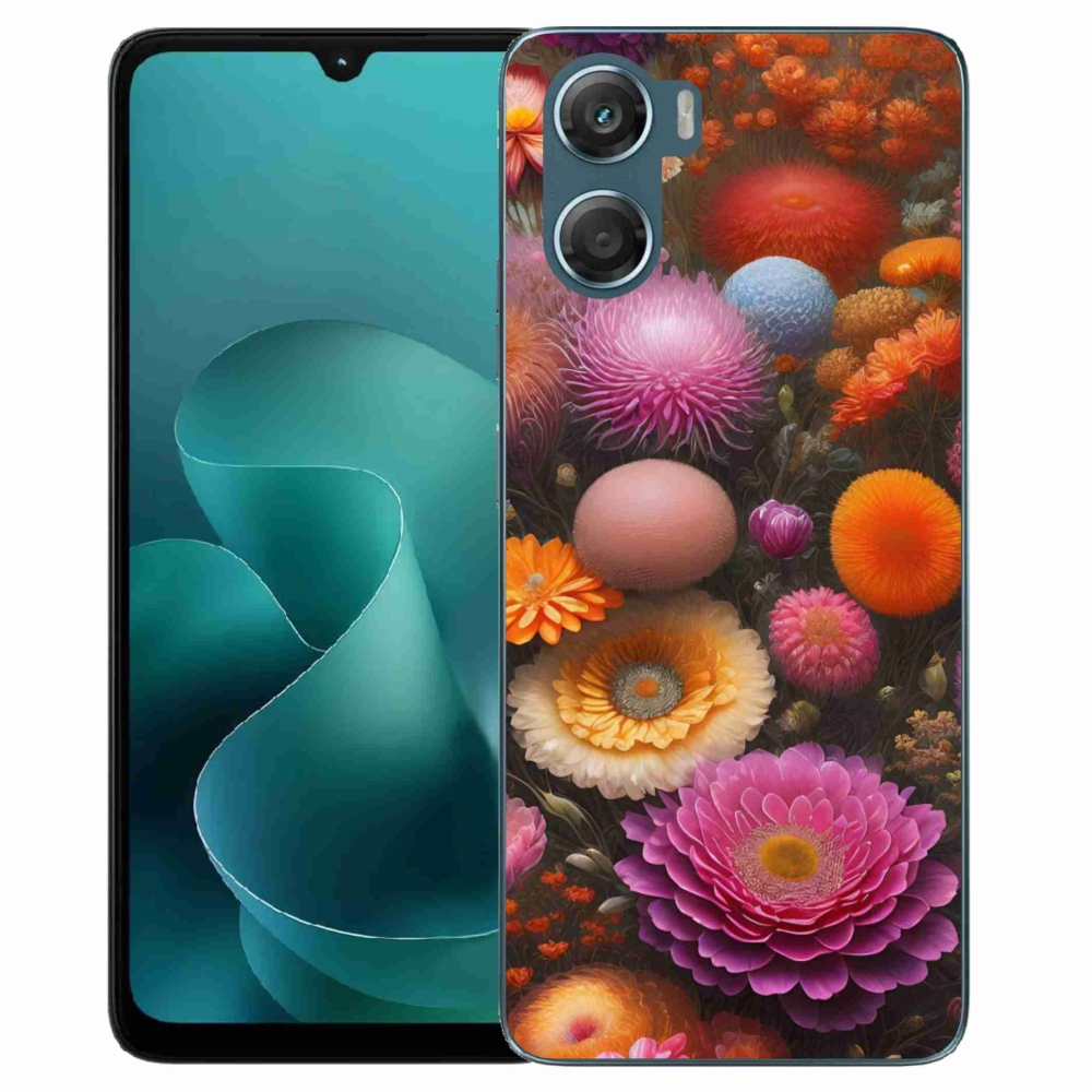 Gélový kryt mmCase na Motorola G06/G06 Power - kvetinová kompozícia