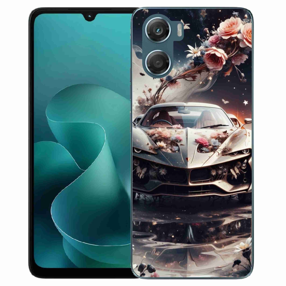 Gélový kryt mmCase na Motorola G06/G06 Power - kvetinový športový automobil
