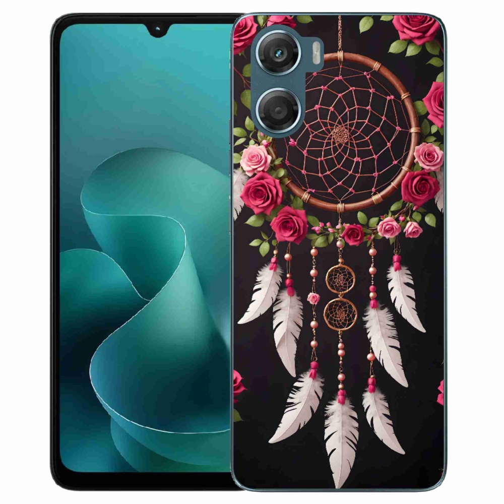 Gélový kryt mmCase na Motorola G06/G06 Power - lapač snov s ružami