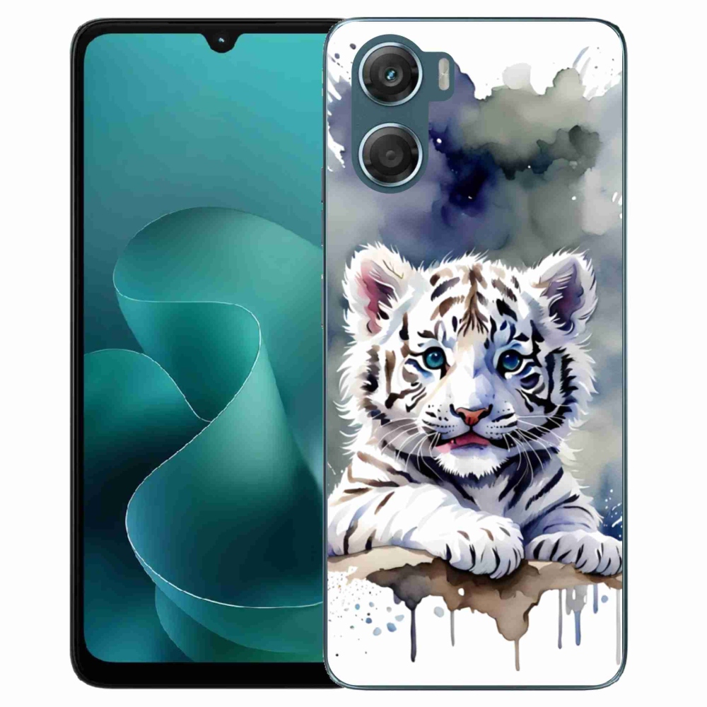 Gélový kryt mmCase na Motorola G06/G06 Power - mláďa bieleho tigra