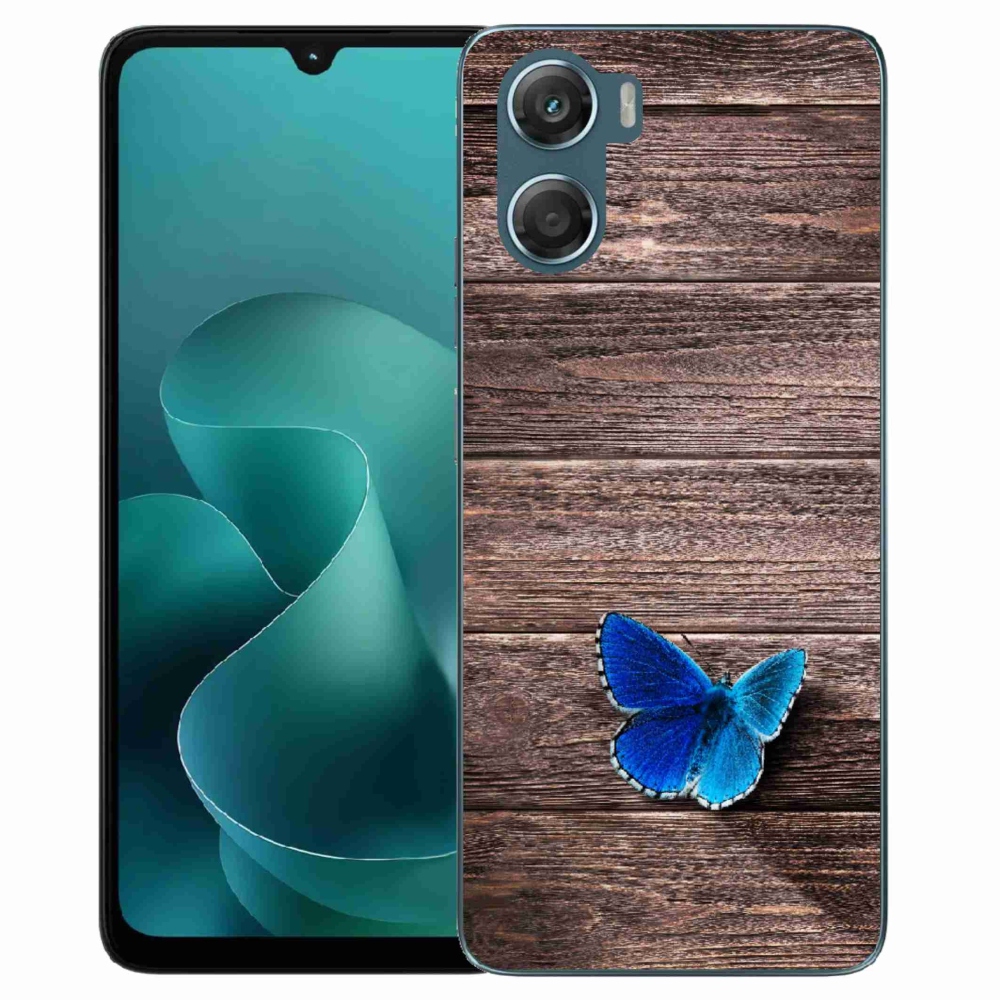 Gélový kryt mmCase na Motorola G06/G06 Power - modrý motýľ 1