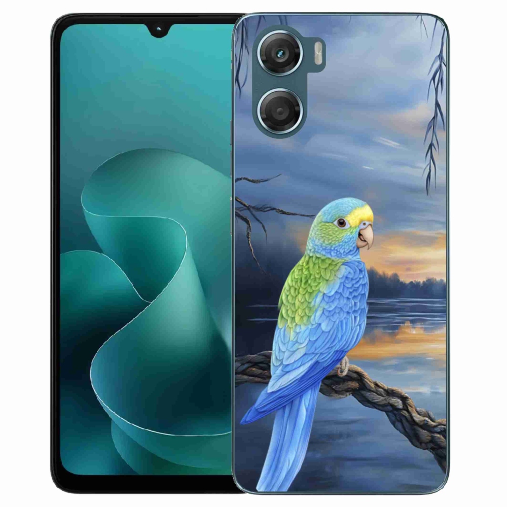 Gélový kryt mmCase na Motorola G06/G06 Power - modrý papagáj