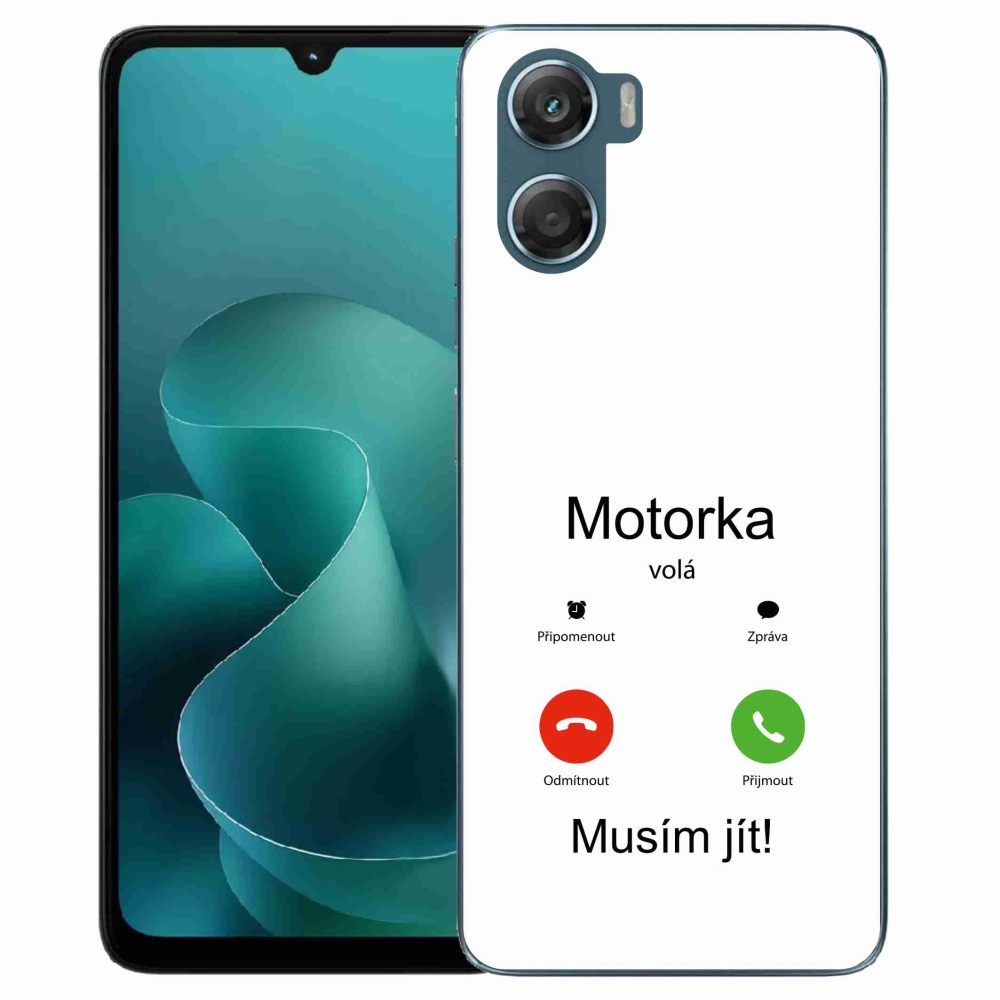 Gélový kryt mmCase na Motorola G06/G06 Power - motorka volá biele pozadie