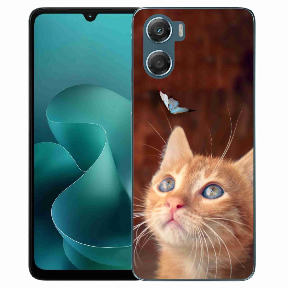 Gélový kryt mmCase na Motorola G06/G06 Power - motýľ a mačiatko
