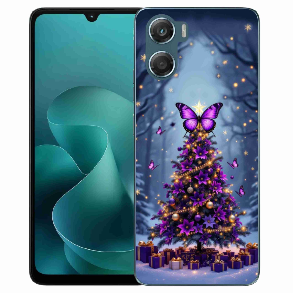 Gélový kryt mmCase na Motorola G06/G06 Power - motýlí vianočný stromček