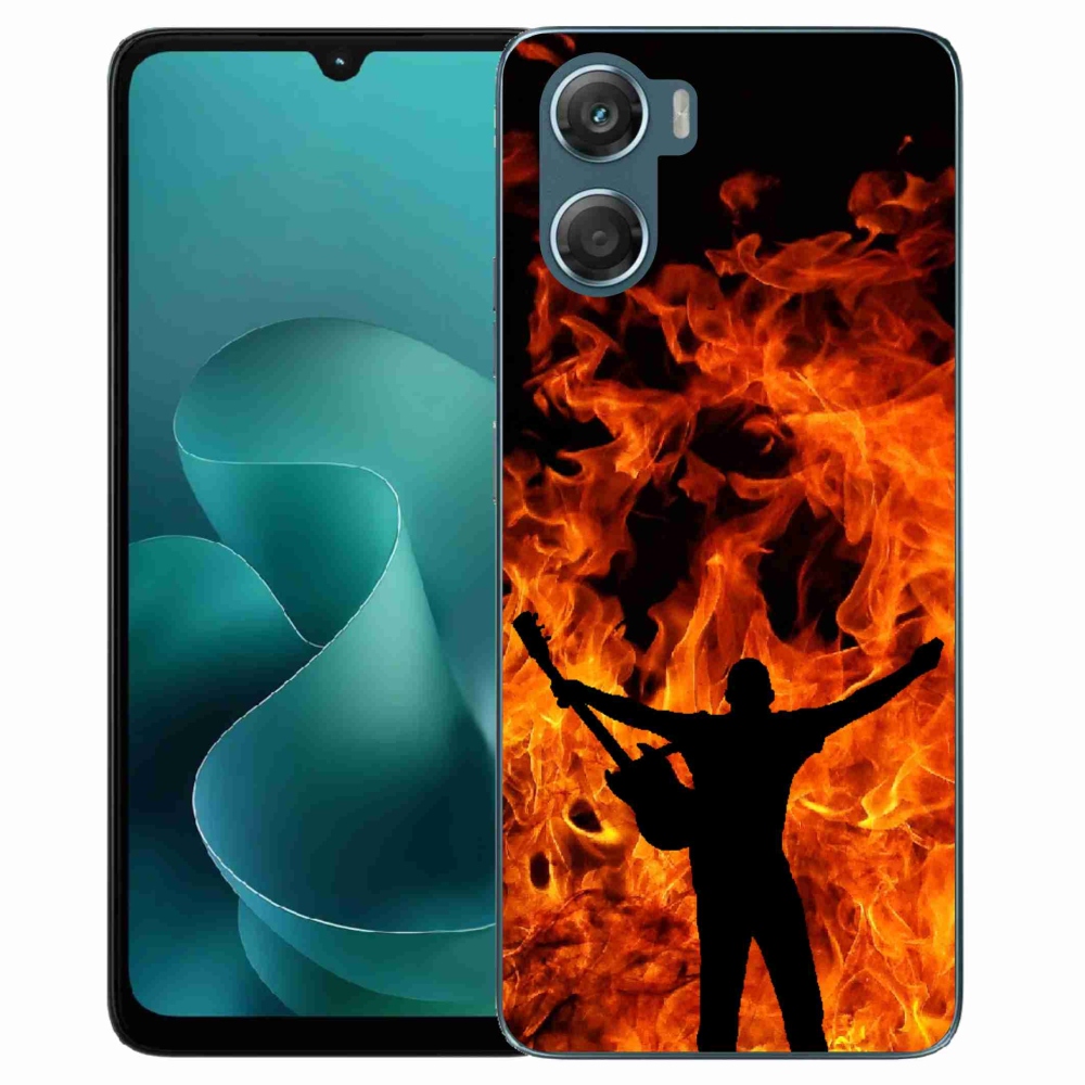 Gélový kryt mmCase na Motorola G06/G06 Power - muzikant a oheň