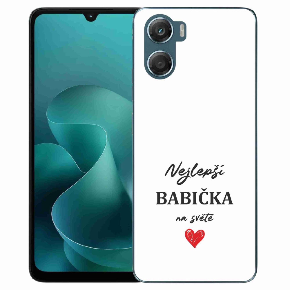 Gélový kryt mmCase na Motorola G06/G06 Power - najlepšia babička 1 biele pozadie