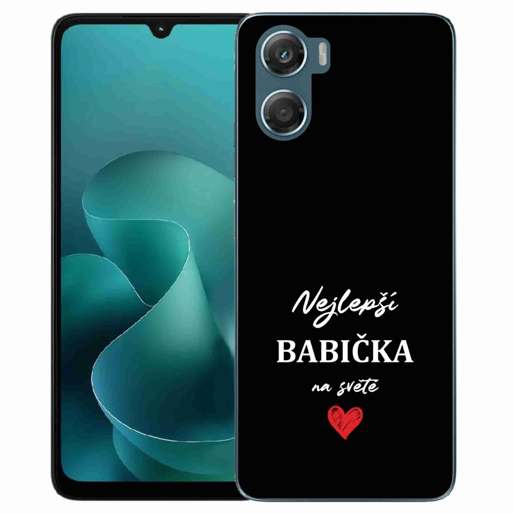 Gélový kryt mmCase na Motorola G06/G06 Power - najlepšia babička 1 čierne pozadie