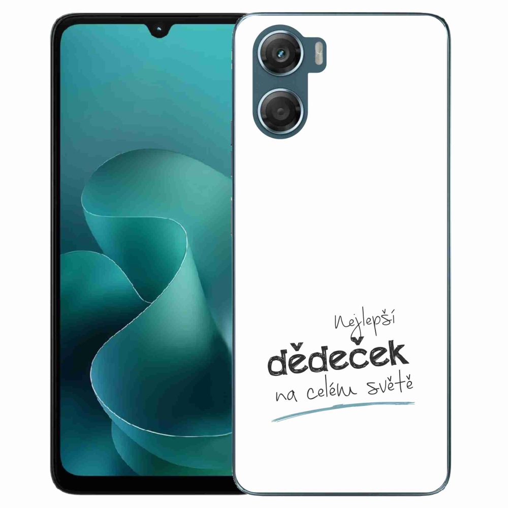 Gélový kryt mmCase na Motorola G06/G06 Power - najlepší dedko 3 biele pozadie