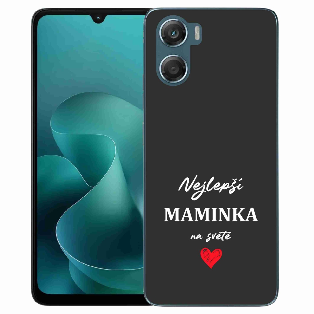 Gélový kryt mmCase na Motorola G06/G06 Power - najlepšia mamička 1 čierne pozadie