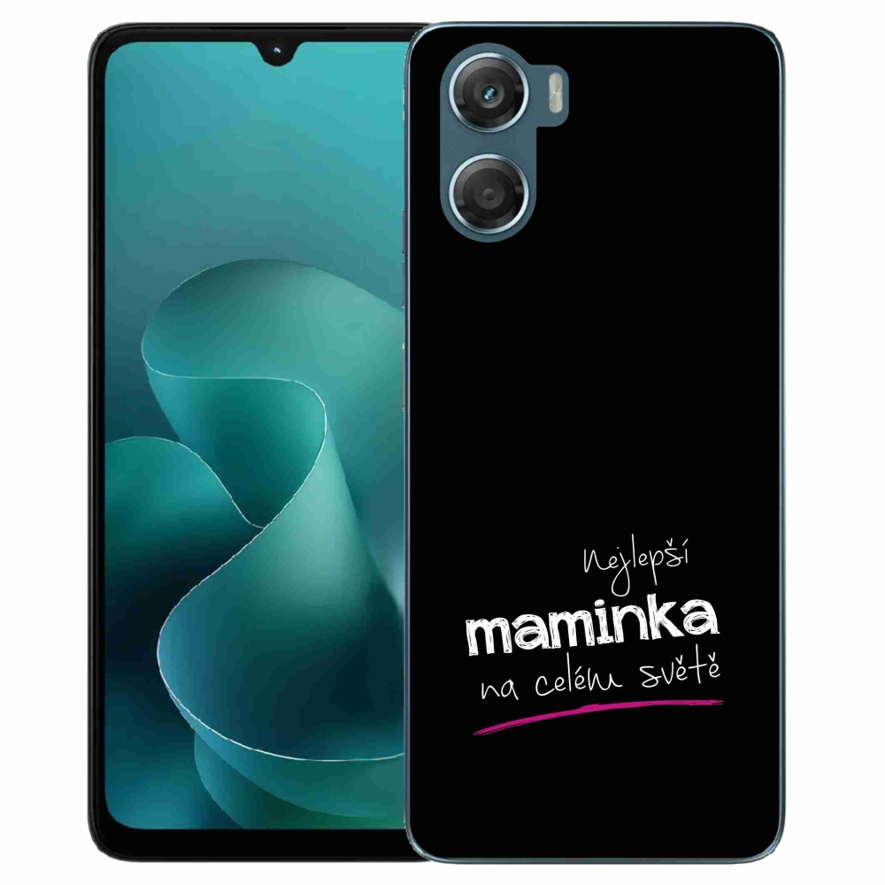 Gélový kryt mmCase na Motorola G06/G06 Power - najlepšia mamička 4 čierne pozadie