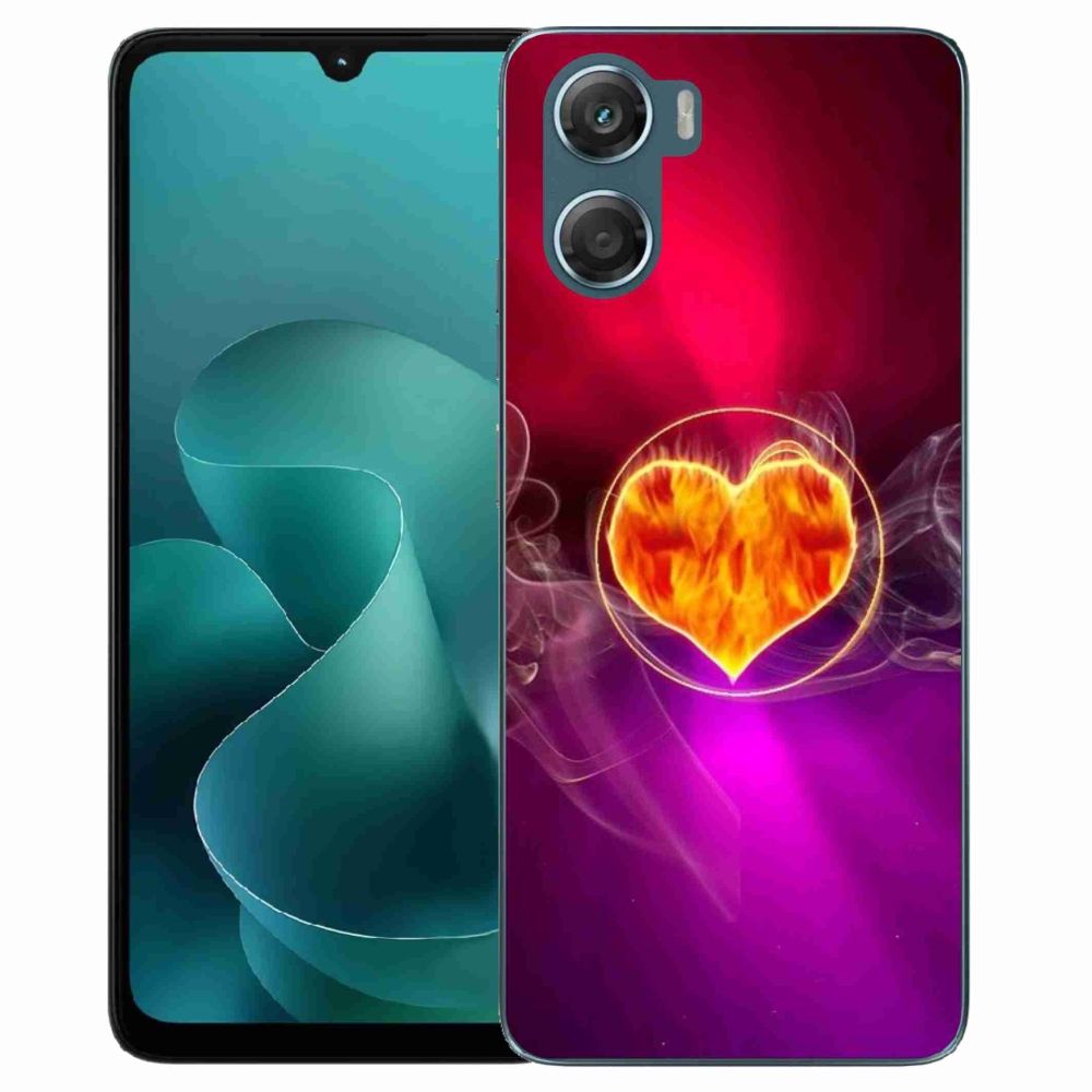 Gélový kryt mmCase na Motorola G06/G06 Power - ohnivé srdce