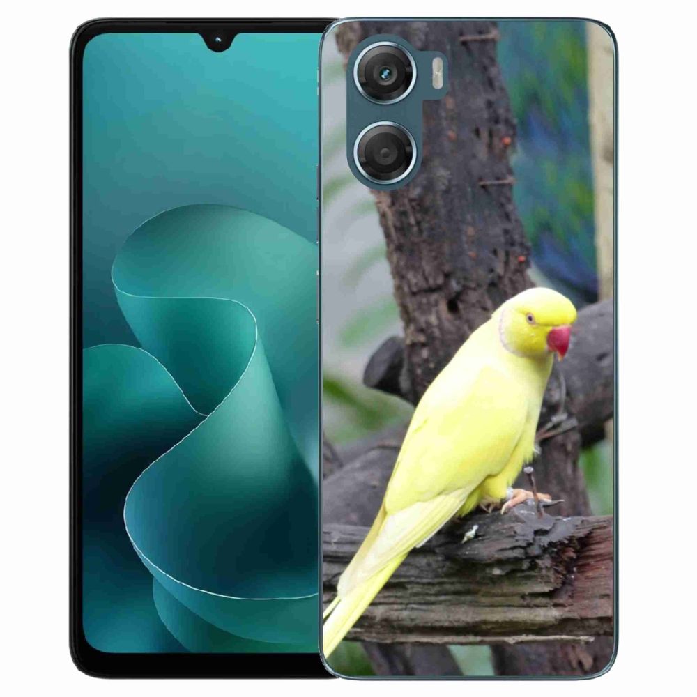Gélový kryt mmCase na Motorola G06/G06 Power - papagáj alexander žltý