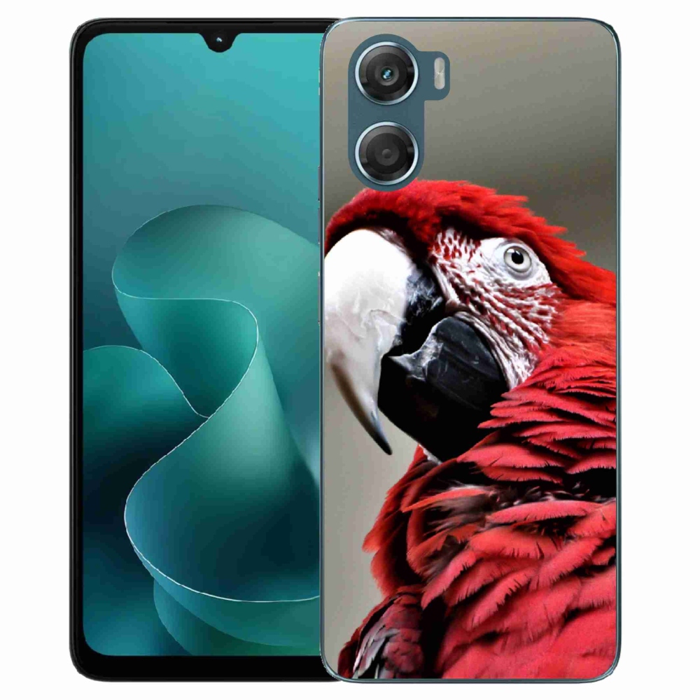 Gélový kryt mmCase na Motorola G06/G06 Power - papagáj ara červený