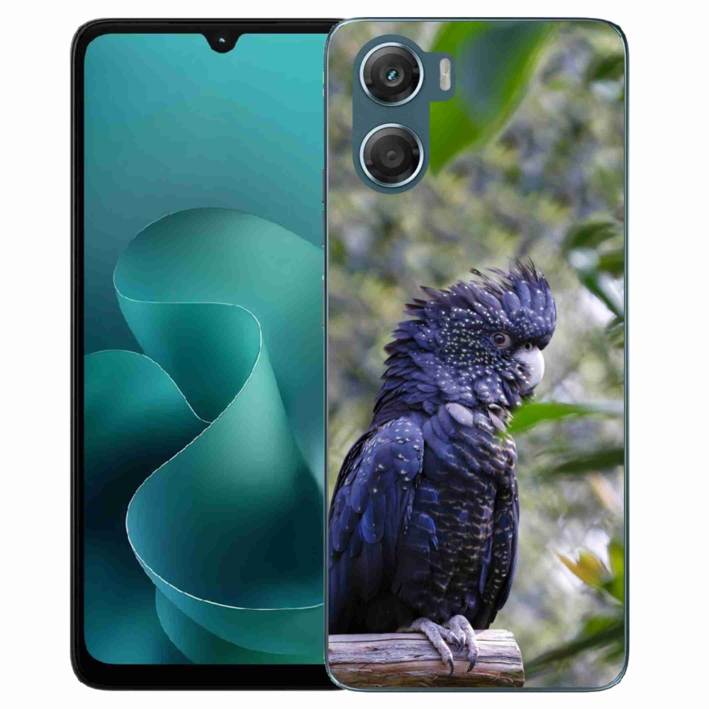 Gélový kryt mmCase na Motorola G06/G06 Power - papagáj kakadu čierny