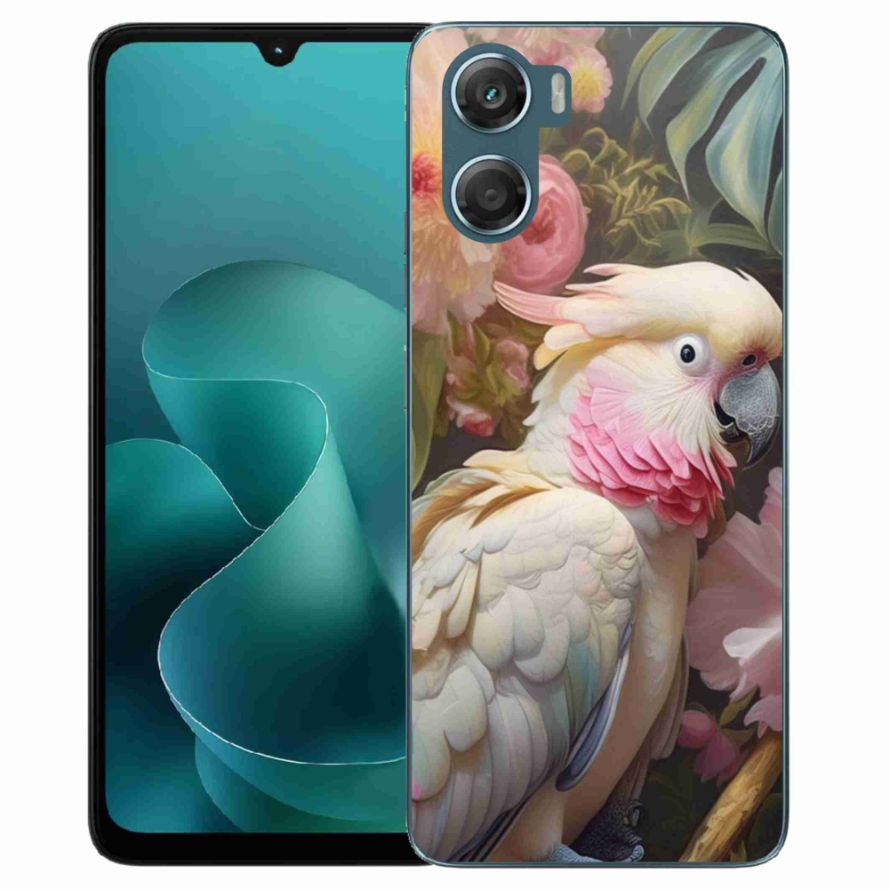 Gélový kryt mmCase na Motorola G06/G06 Power - papagáj kakadu ružový 2