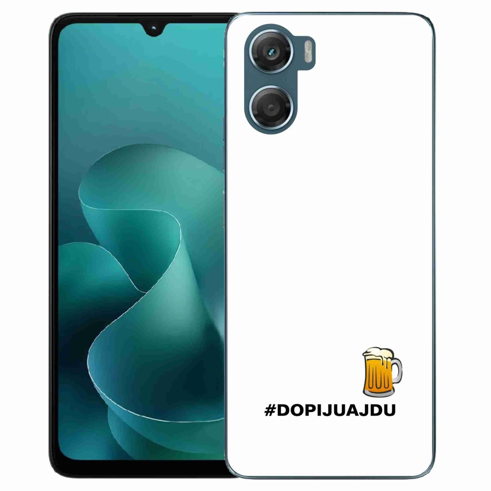 Gélový kryt mmCase na Motorola G06/G06 Power - pivný motív 1 biele pozadie