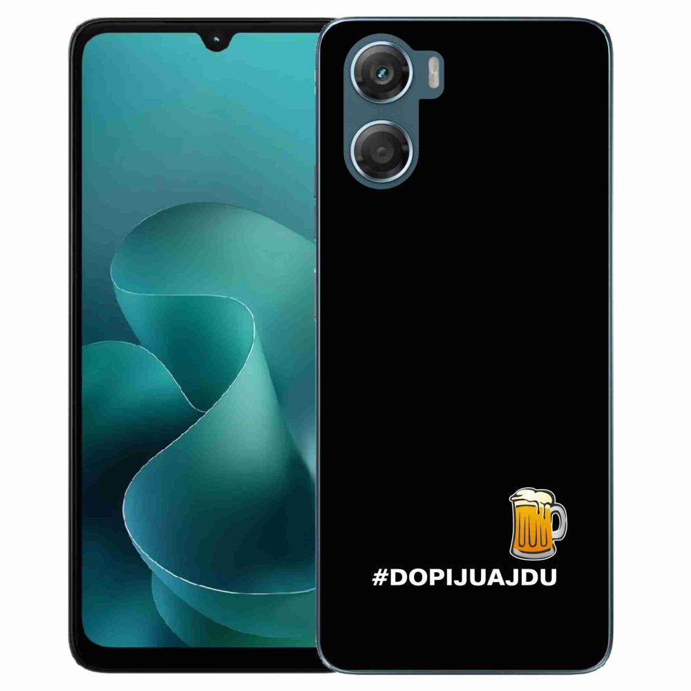 Gélový kryt mmCase na Motorola G06/G06 Power - pivný motív 1 čierne pozadie