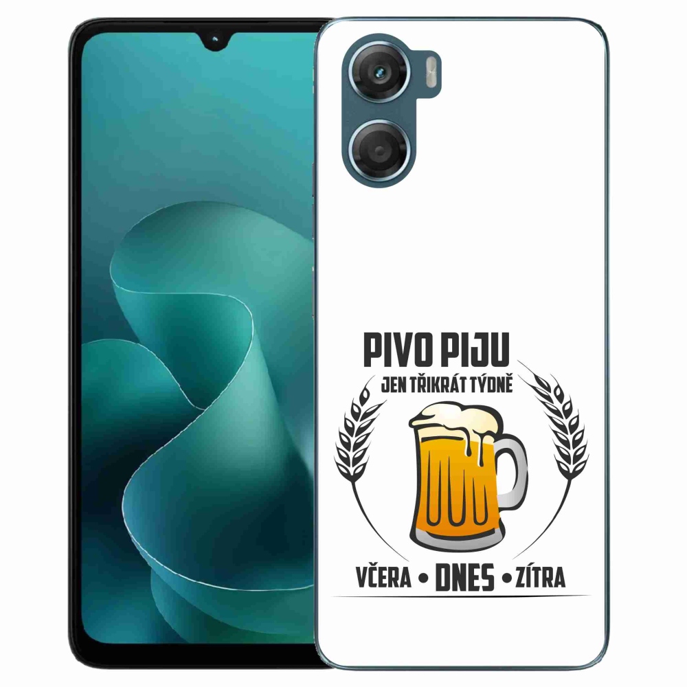 Gélový kryt mmCase na Motorola G06/G06 Power - pivný motív biele pozadie