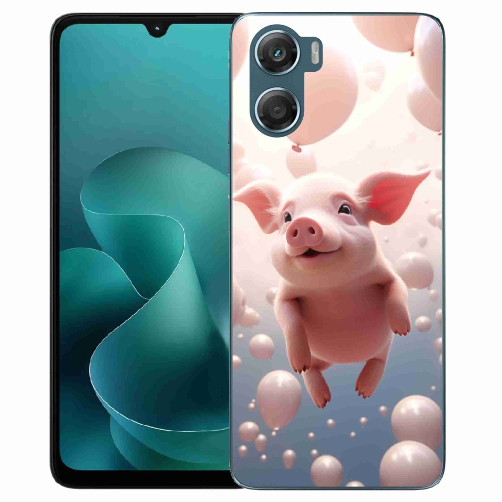 Gélový kryt mmCase na Motorola G06/G06 Power - prasiatko s balónikmi