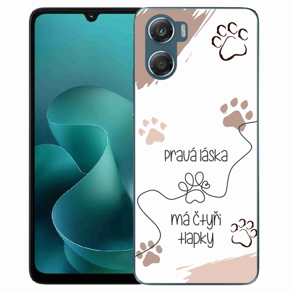 Gélový kryt mmCase na Motorola G06/G06 Power - psí motív 1 biele pozadie
