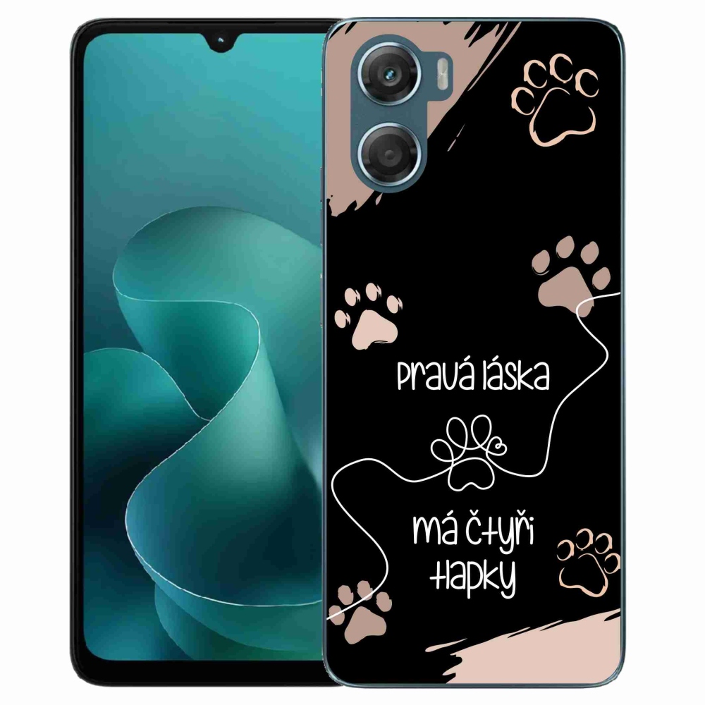 Gélový kryt mmCase na Motorola G06/G06 Power - psí motív 1 čierne pozadie