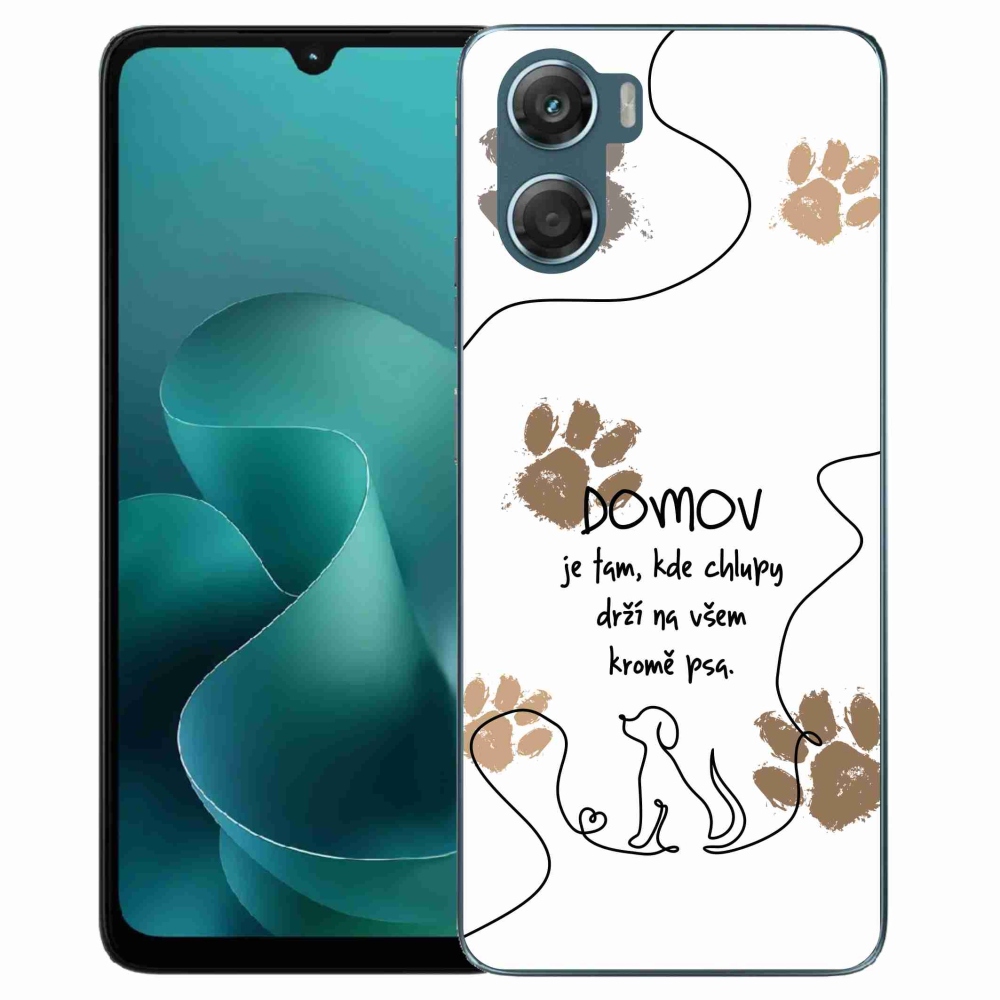 Gélový kryt mmCase na Motorola G06/G06 Power - psí motív biele pozadie