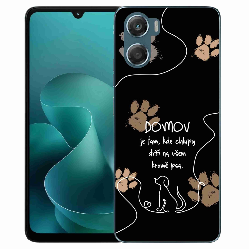 Gélový kryt mmCase na Motorola G06/G06 Power - psí motív čierne pozadie