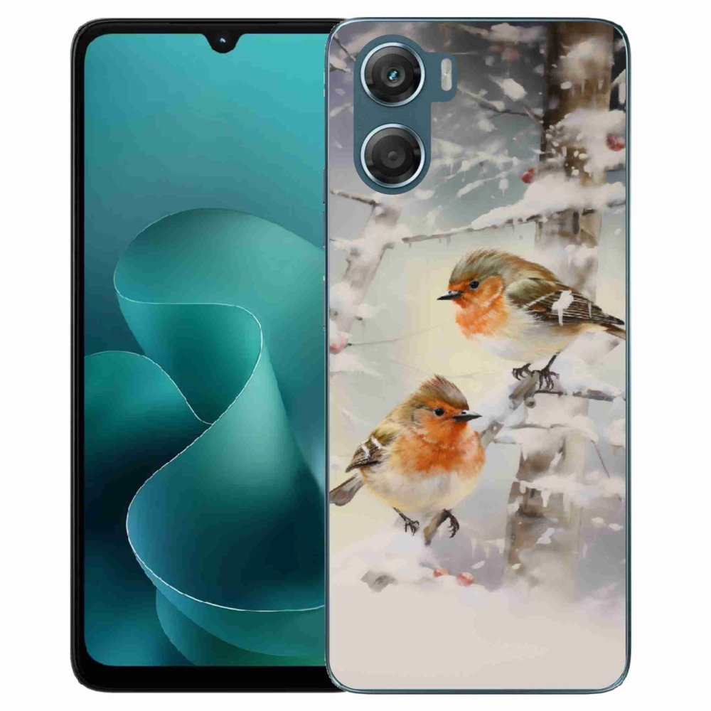 Gélový kryt mmCase na Motorola G06/G06 Power - vtáčiky v zime