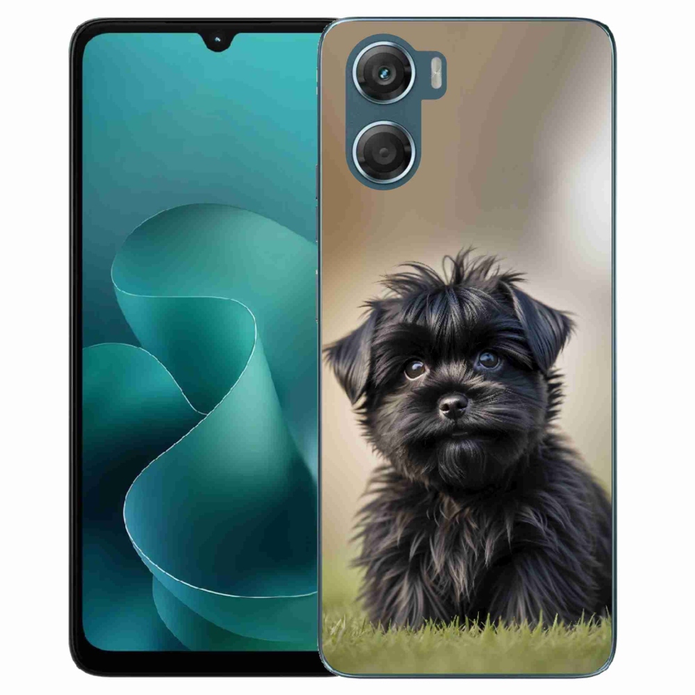 Gélový kryt mmCase na Motorola G06/G06 Power - roztomilý čierny psík