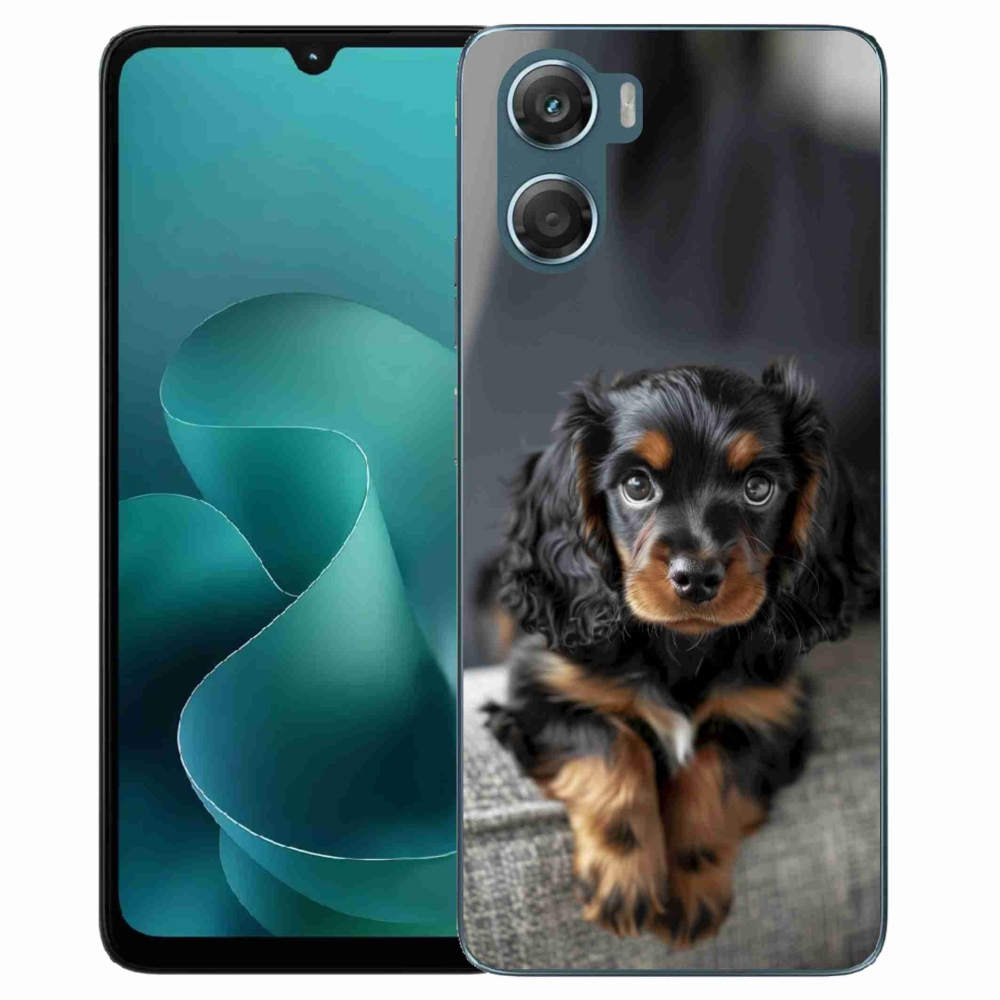 Gélový kryt mmCase na Motorola G06/G06 Power - roztomilý dlhosrstý jazvečík