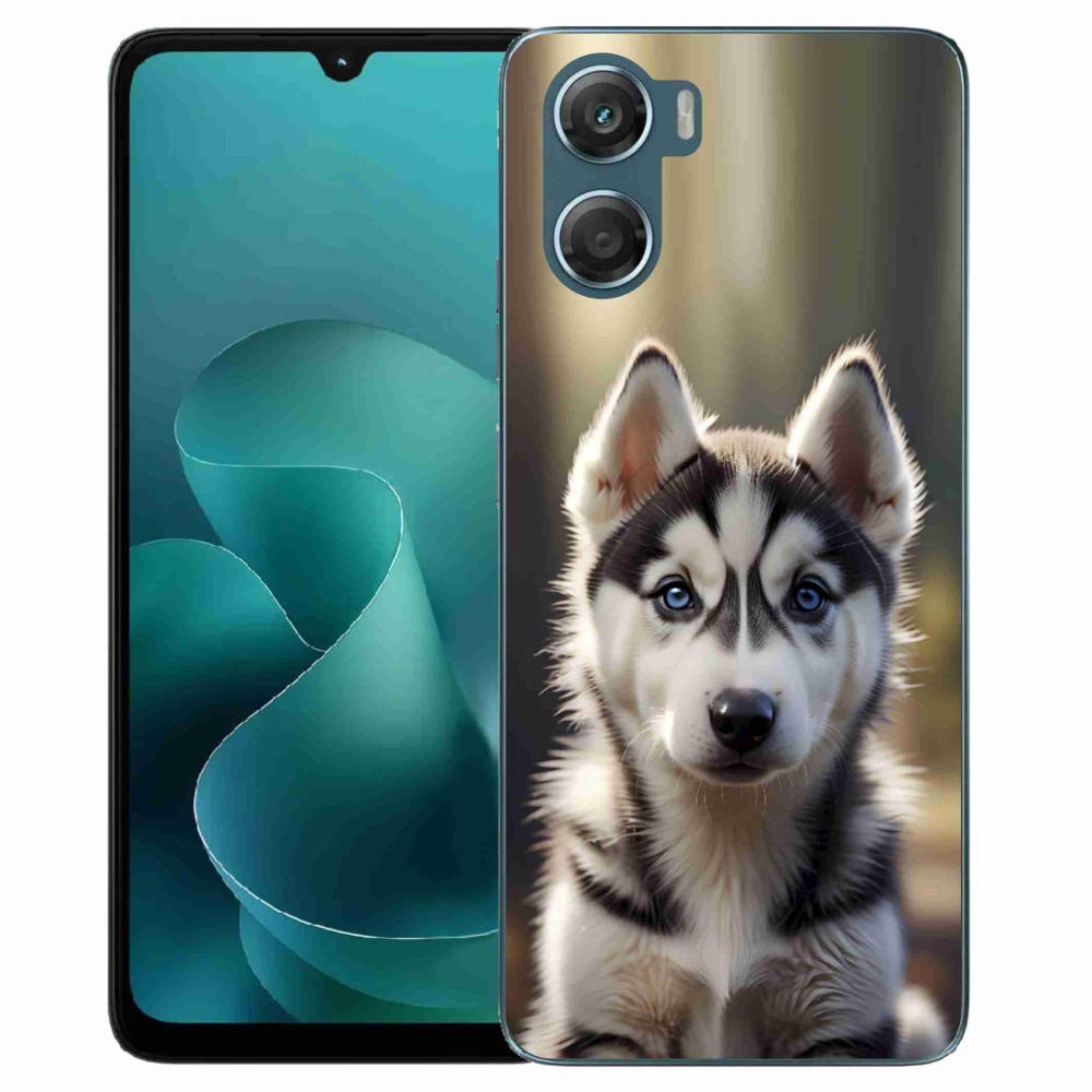 Gélový kryt mmCase na Motorola G06/G06 Power - roztomilý sibírsky husky