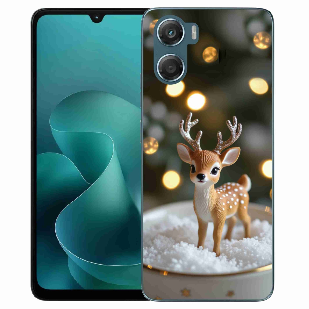 Gélový kryt mmCase na Motorola G06/G06 Power - roztomilý vianočný jeleň