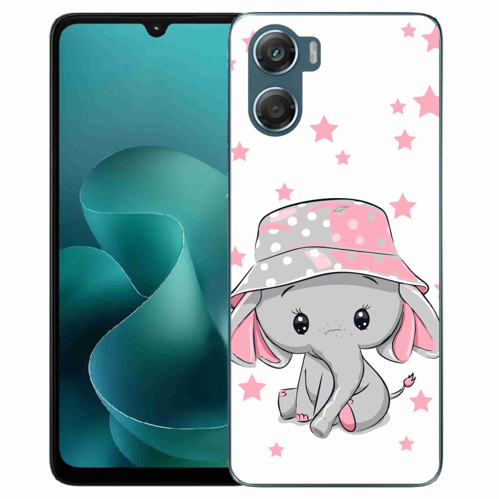 Gélový kryt mmCase na Motorola G06/G06 Power - ružový slon