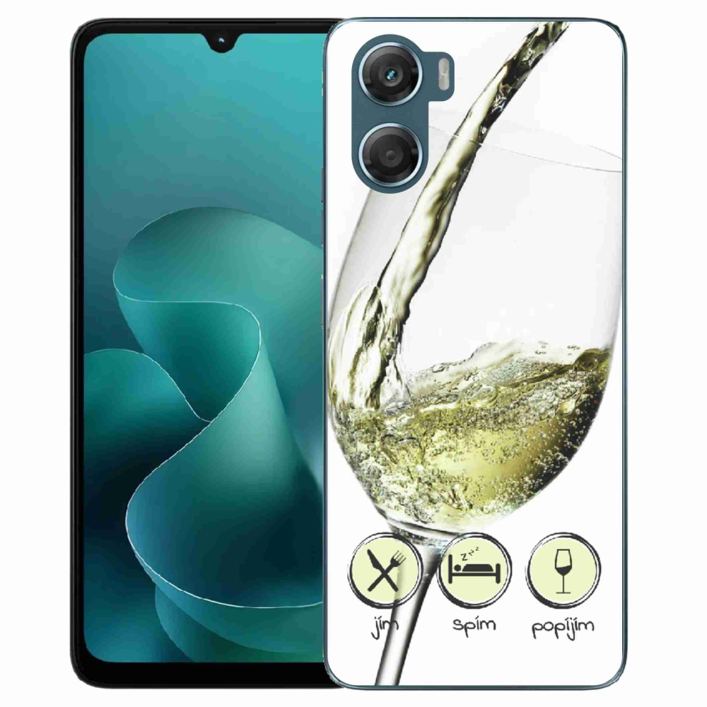 Gélový kryt mmCase na Motorola G06/G06 Power - pohár vína bielej