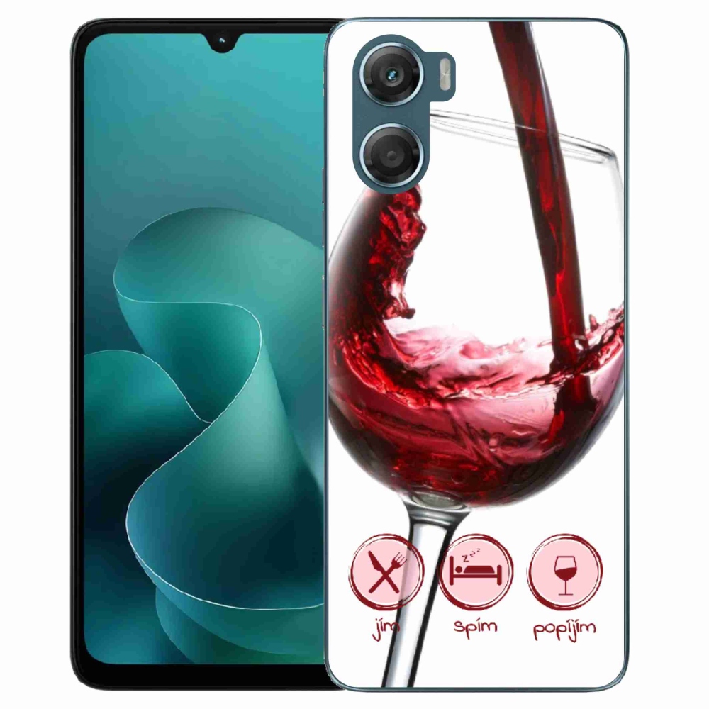 Gélový kryt mmCase na Motorola G06/G06 Power - pohár vína červené
