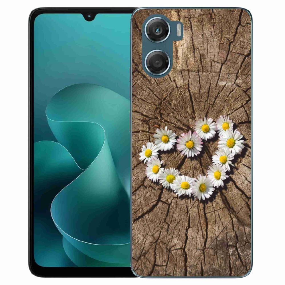 Gélový kryt mmCase na Motorola G06/G06 Power - srdce z margaréty