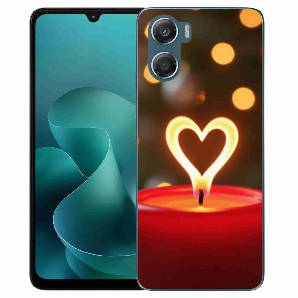 Gélový kryt mmCase na Motorola G06/G06 Power - srdce z plameňa