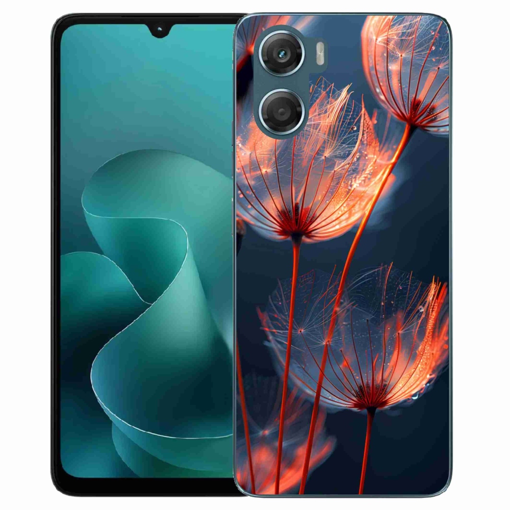 Gélový kryt mmCase na Motorola G06/G06 Power - svetielkujúce páperie