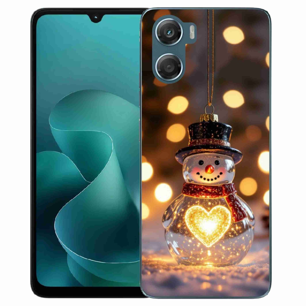 Gélový kryt mmCase na Motorola G06/G06 Power - svietiaci vianočný snehuliak