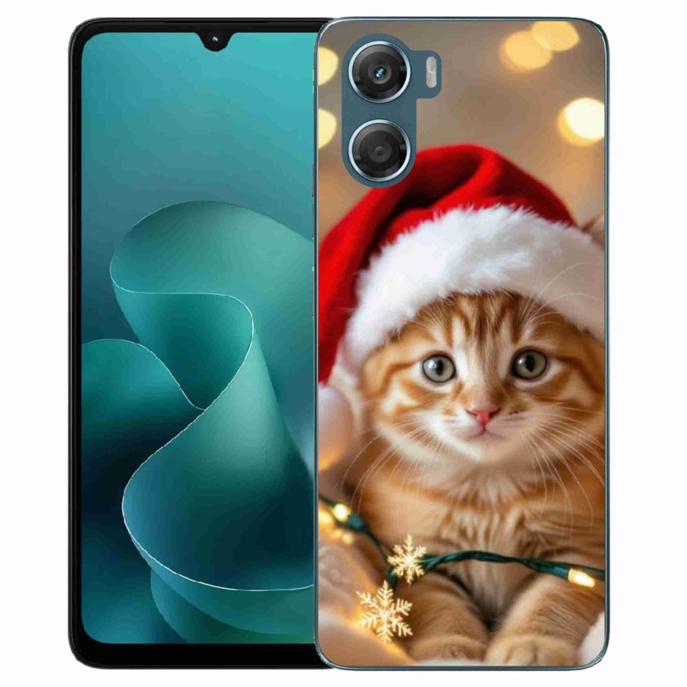 Gélový kryt mmCase na Motorola G06/G06 Power - vianočné mačiatko