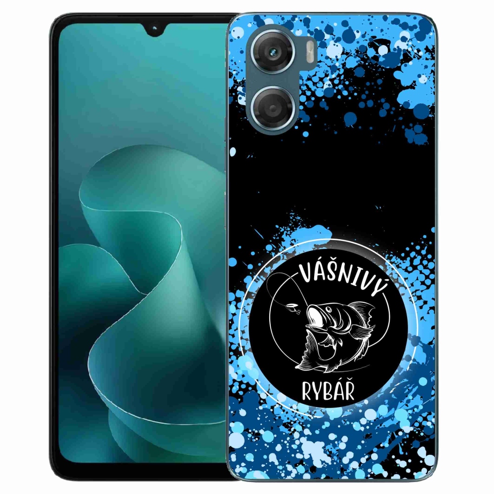 Gélový kryt mmCase na Motorola G06/G06 Power - vášnivý rybár čierne pozadie